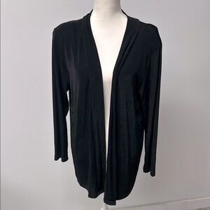 Unique Black Long Sleeve Cardigan Open Front Stretch Padded Sleeves Medium Work